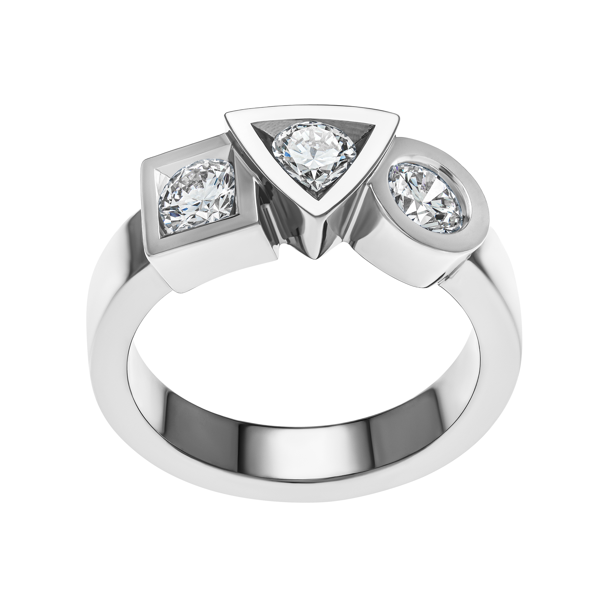 RING ALCHIMIE TRILOGY  0.90 CARAT TOURNAIRE GOLD AND DIAMONDS