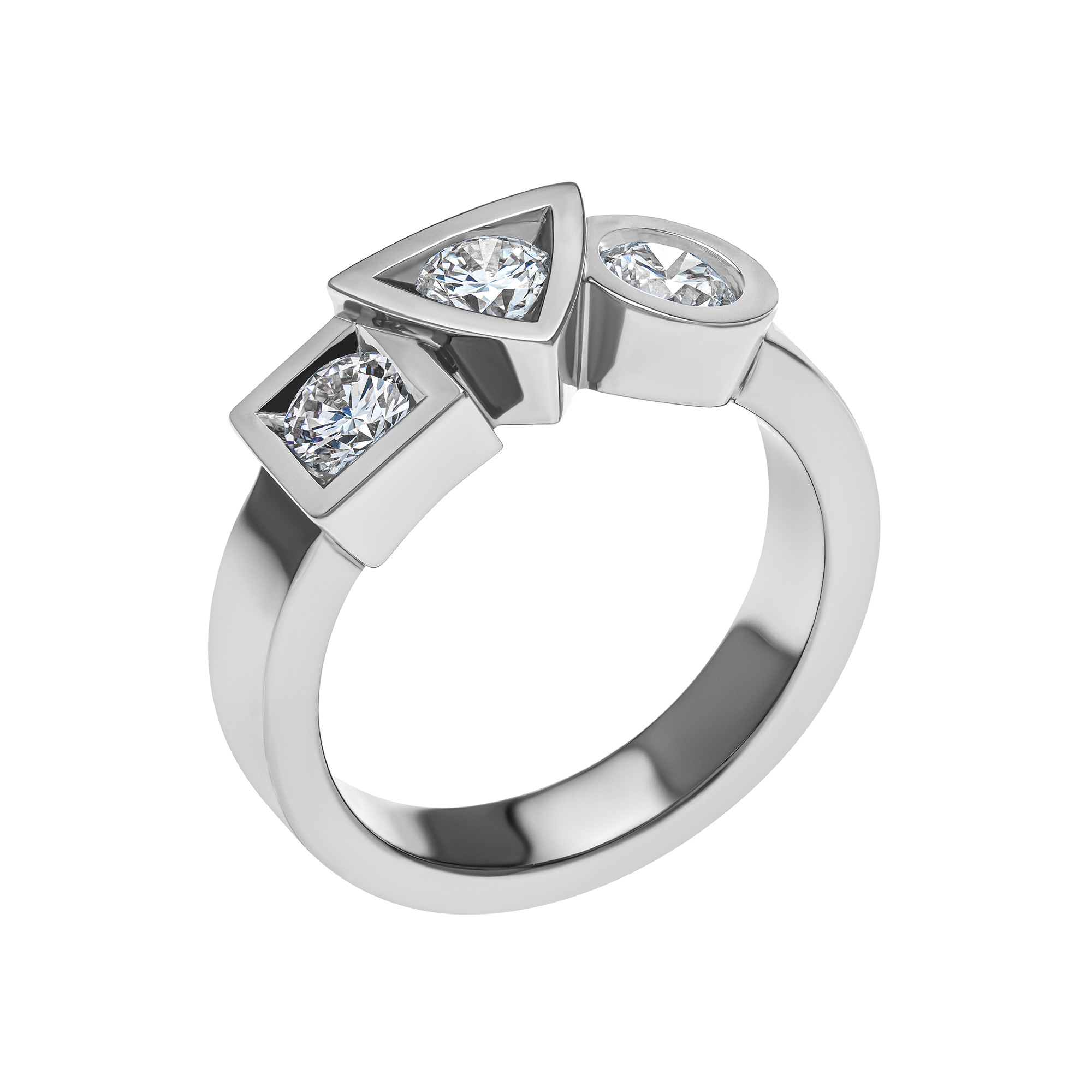 RING ALCHIMIE TRILOGY  0.90 CARAT TOURNAIRE GOLD AND DIAMONDS