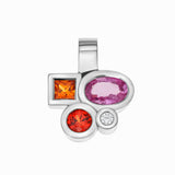 Pendant Marélie Pink  with sapphires, rubies and diamond in gold