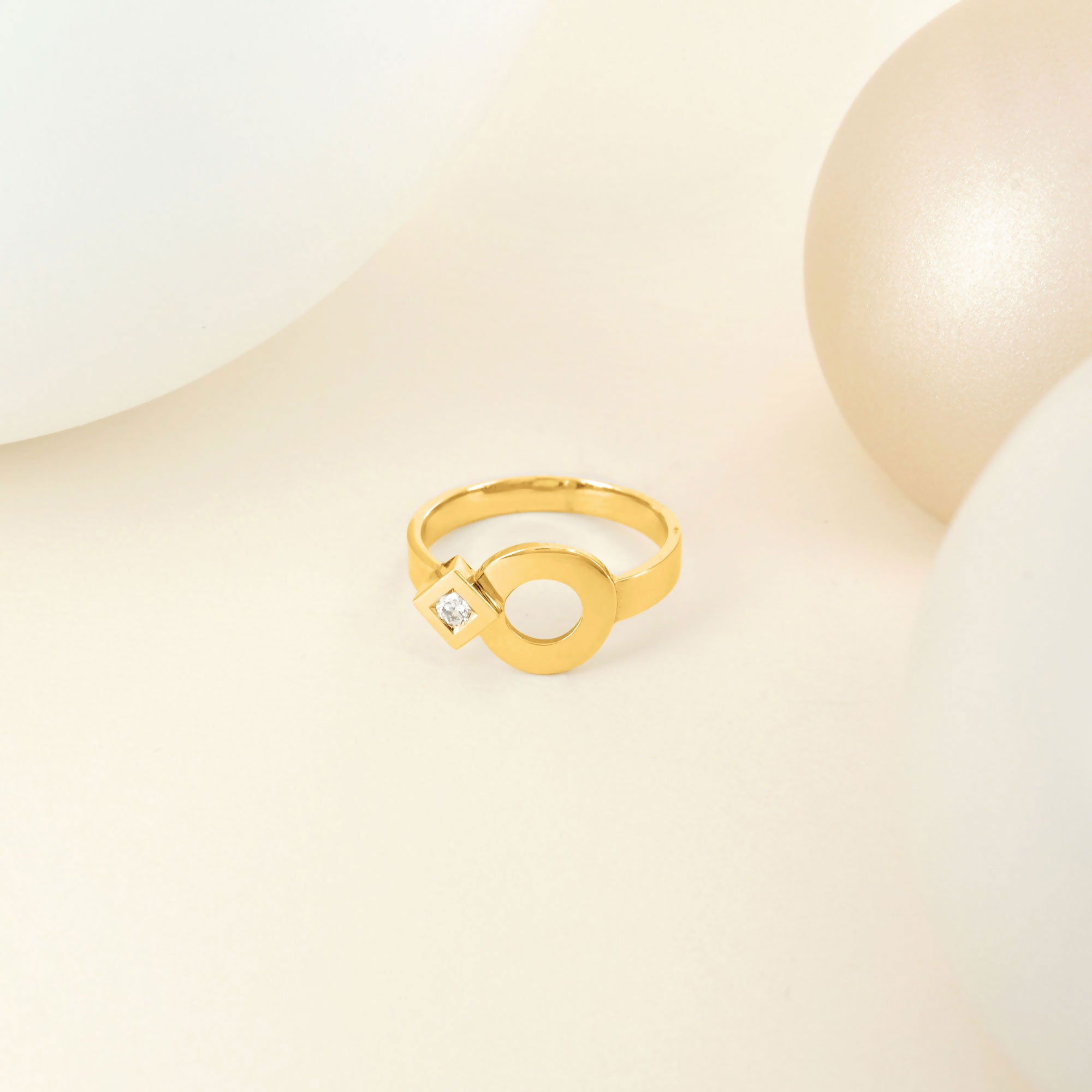 Bague Signes Eclipse or jaune et diamant