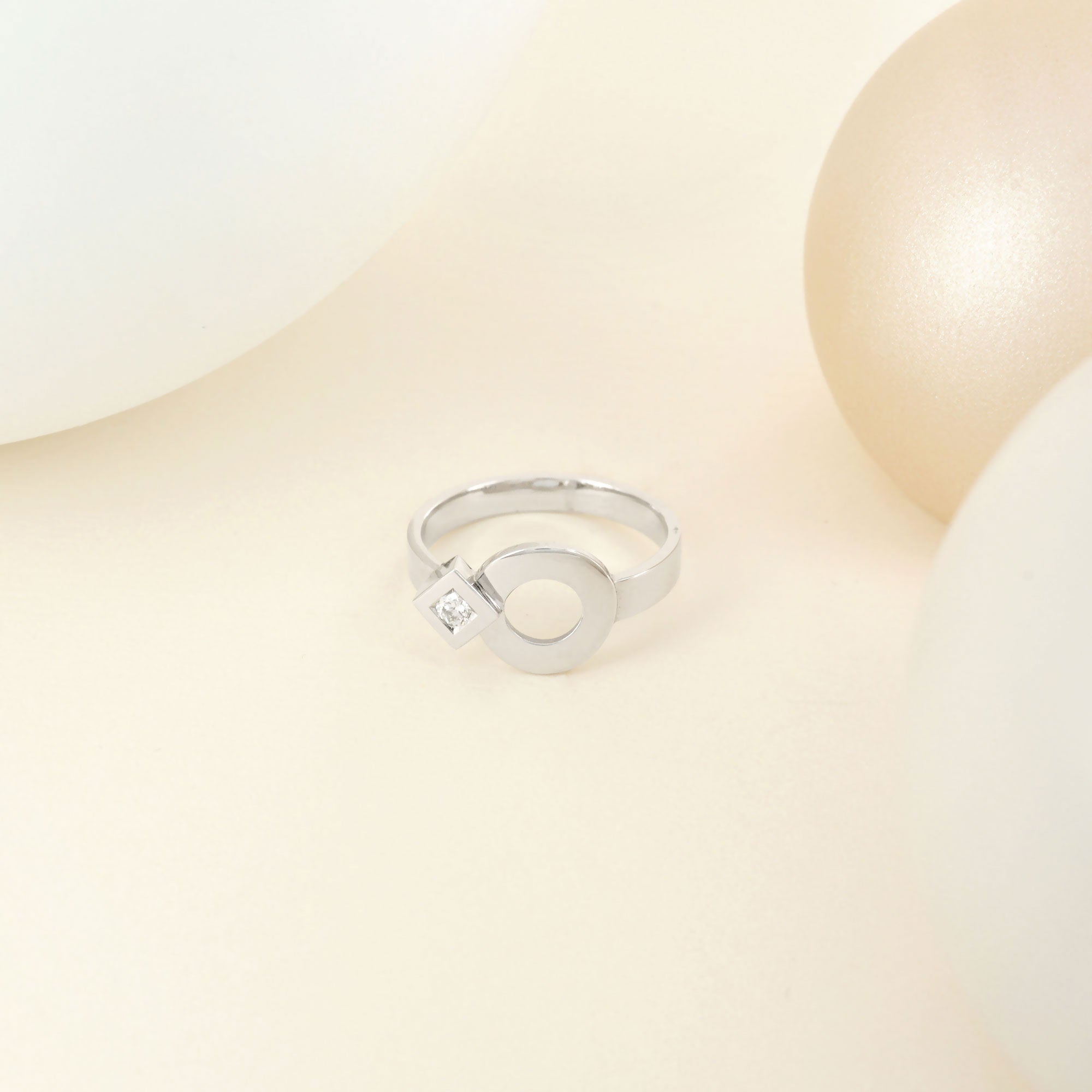 Bague Signes Eclipse or blanc et diamant