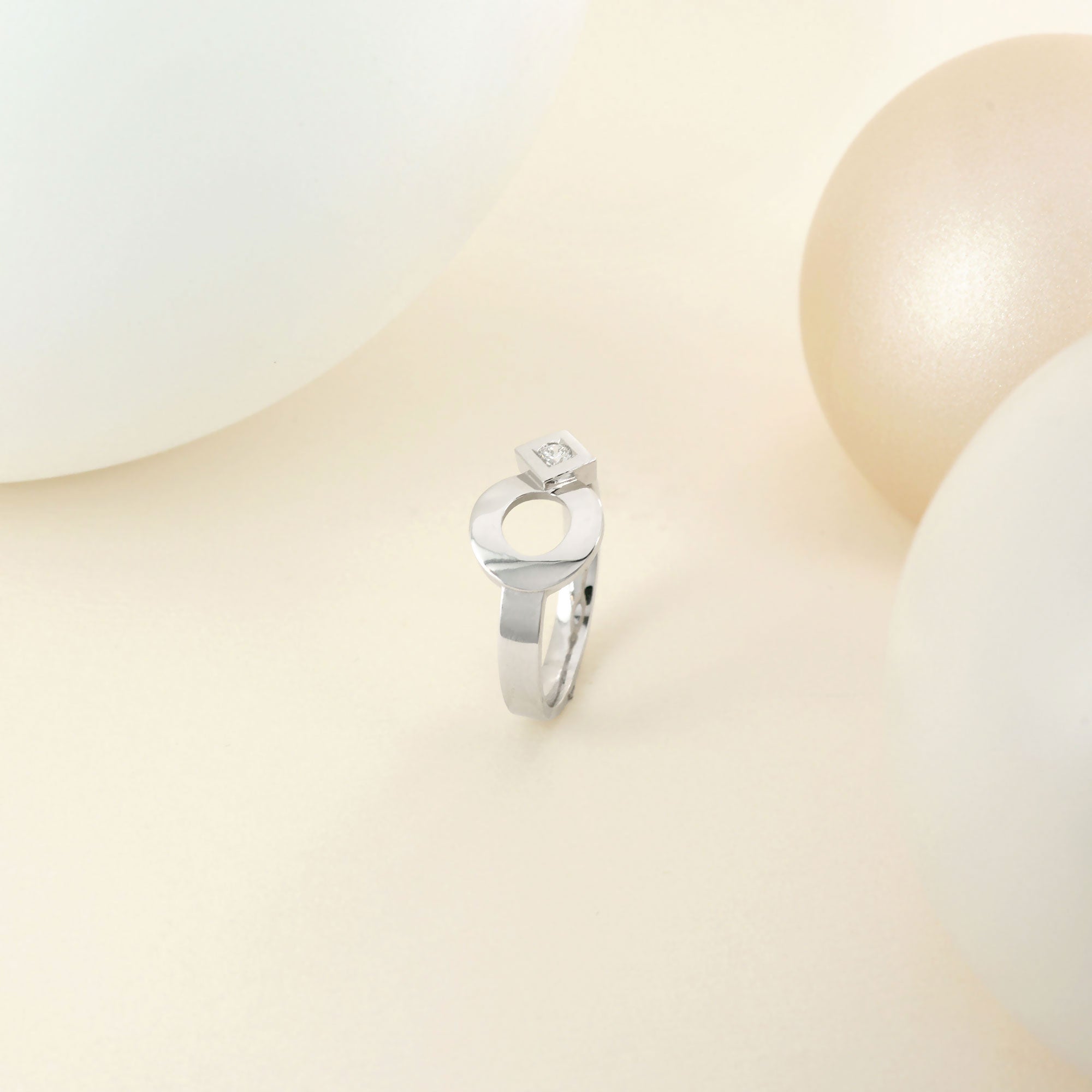 Bague Signes Eclipse or blanc et diamant