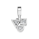 Pendant trilogy Cubism diamonds in gold Tournaire