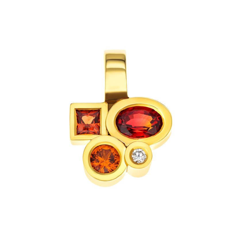 Pendentif Marélie Small rouge-orangé