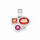 Pendentif Marélie rouge-orangé saphirs et diamant en or