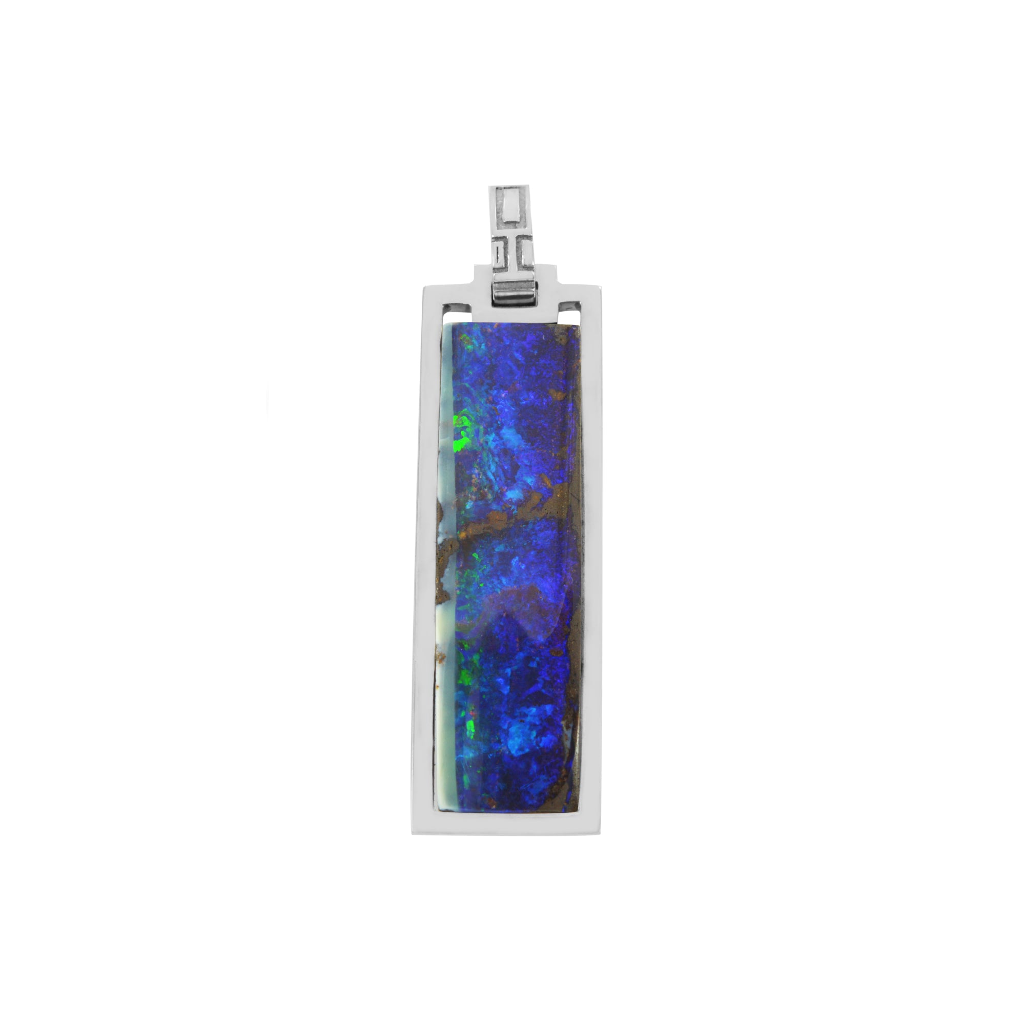 Pendentif unique en or blanc et opale