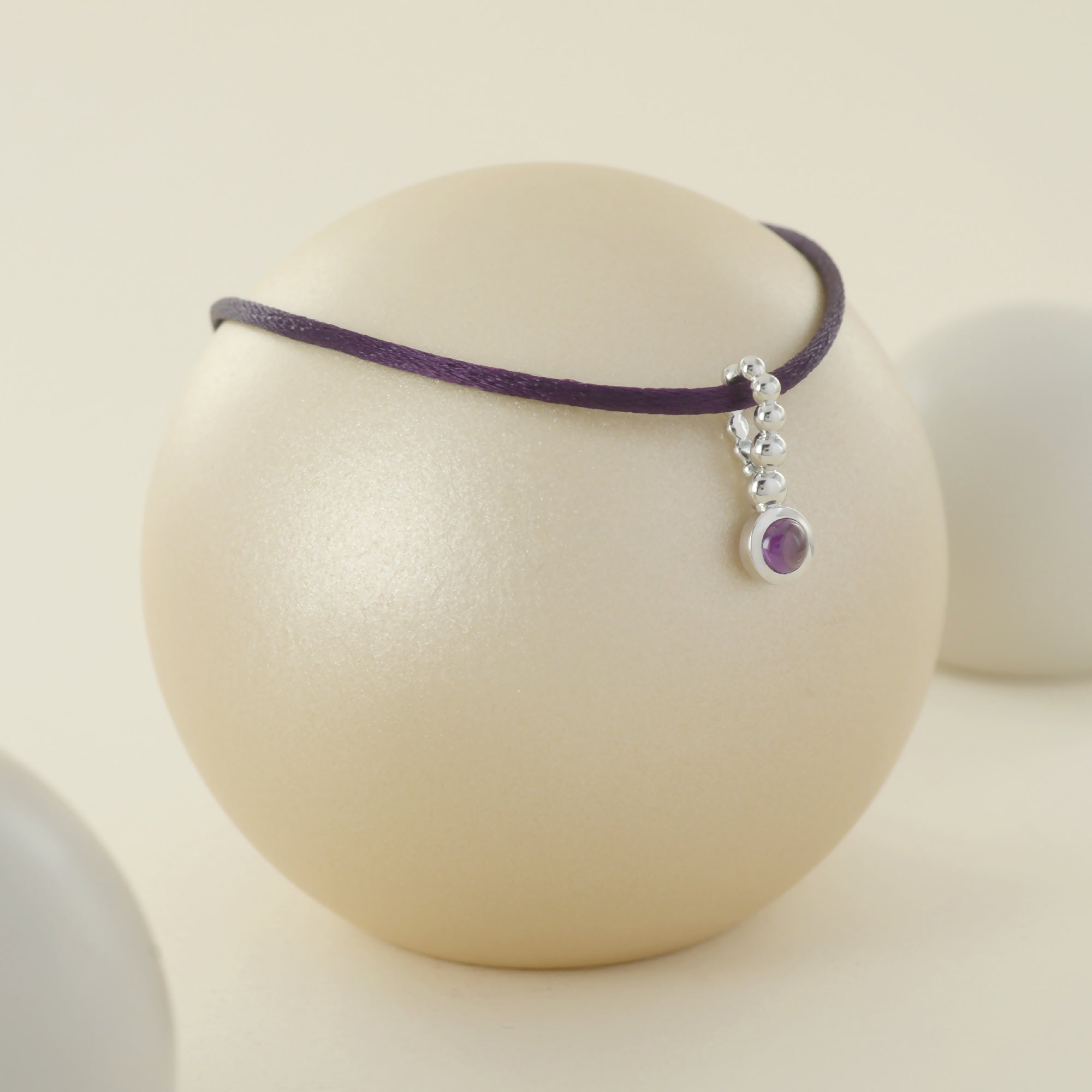 Pendentif Pétillante Small en or blanc avec rhodolite