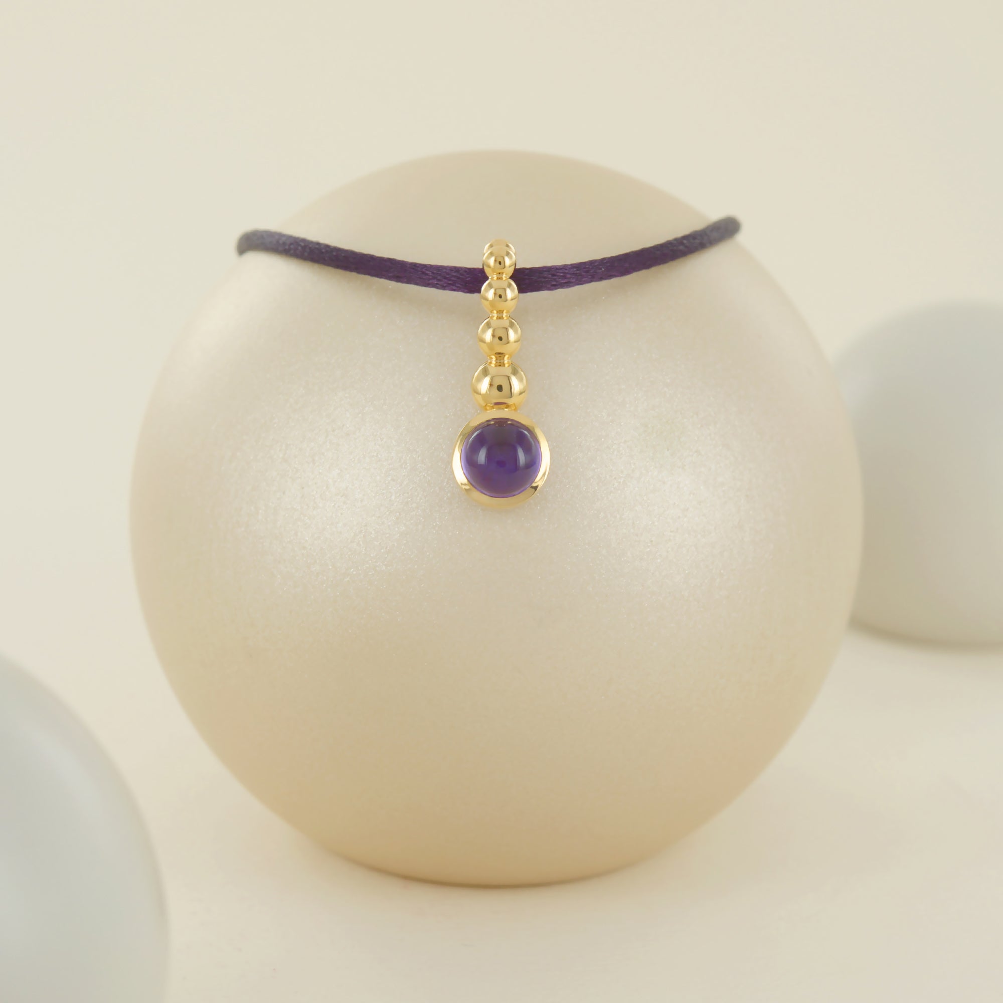 Pendentif Pétillante médium en or jaune avec améthyste