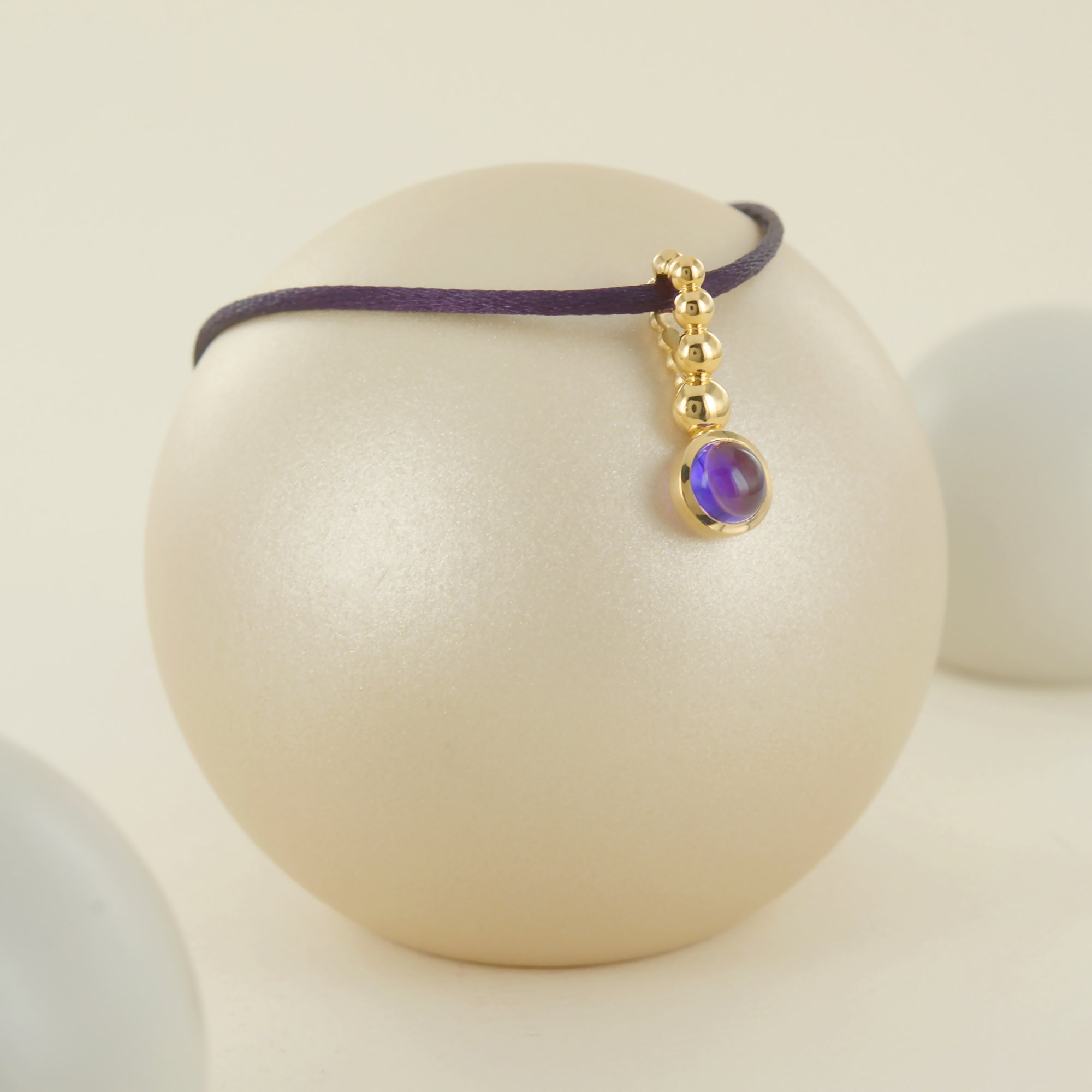 Pendentif Pétillante médium en or jaune avec améthyste