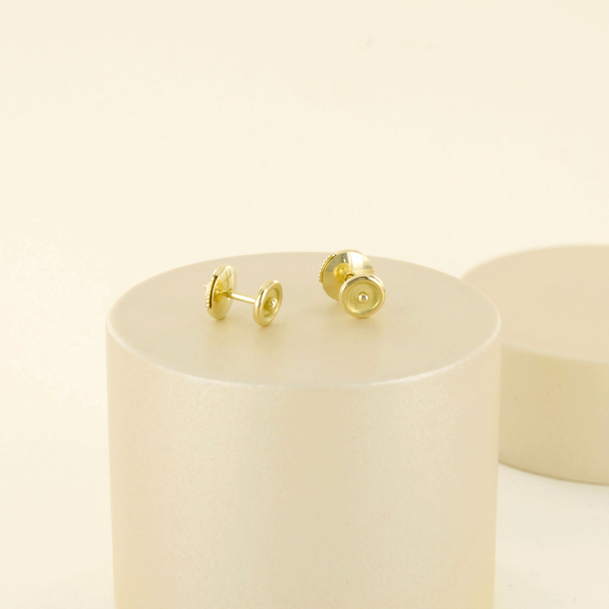 Boucles d'oreilles rondes en or jaune