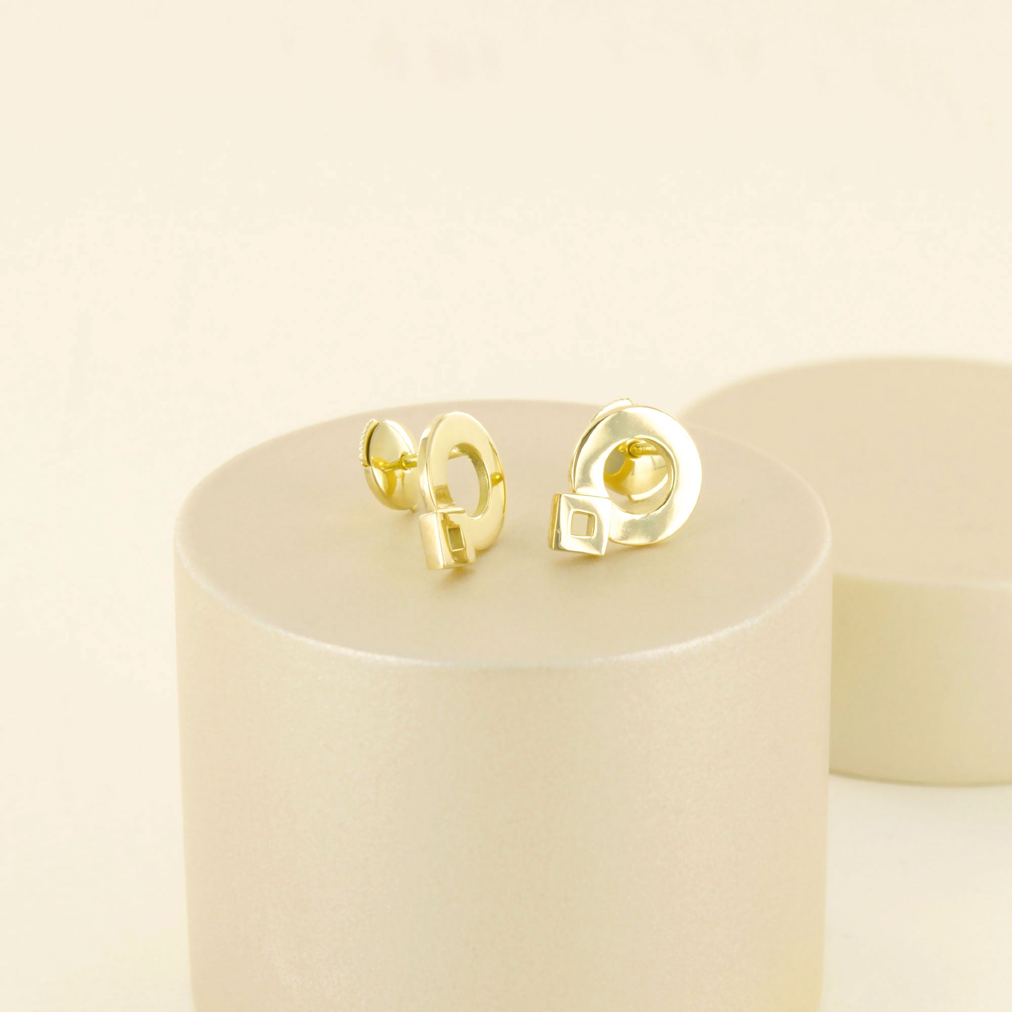 Boucles d'oreilles Signe Eclipse Labyrinthe en or jaune