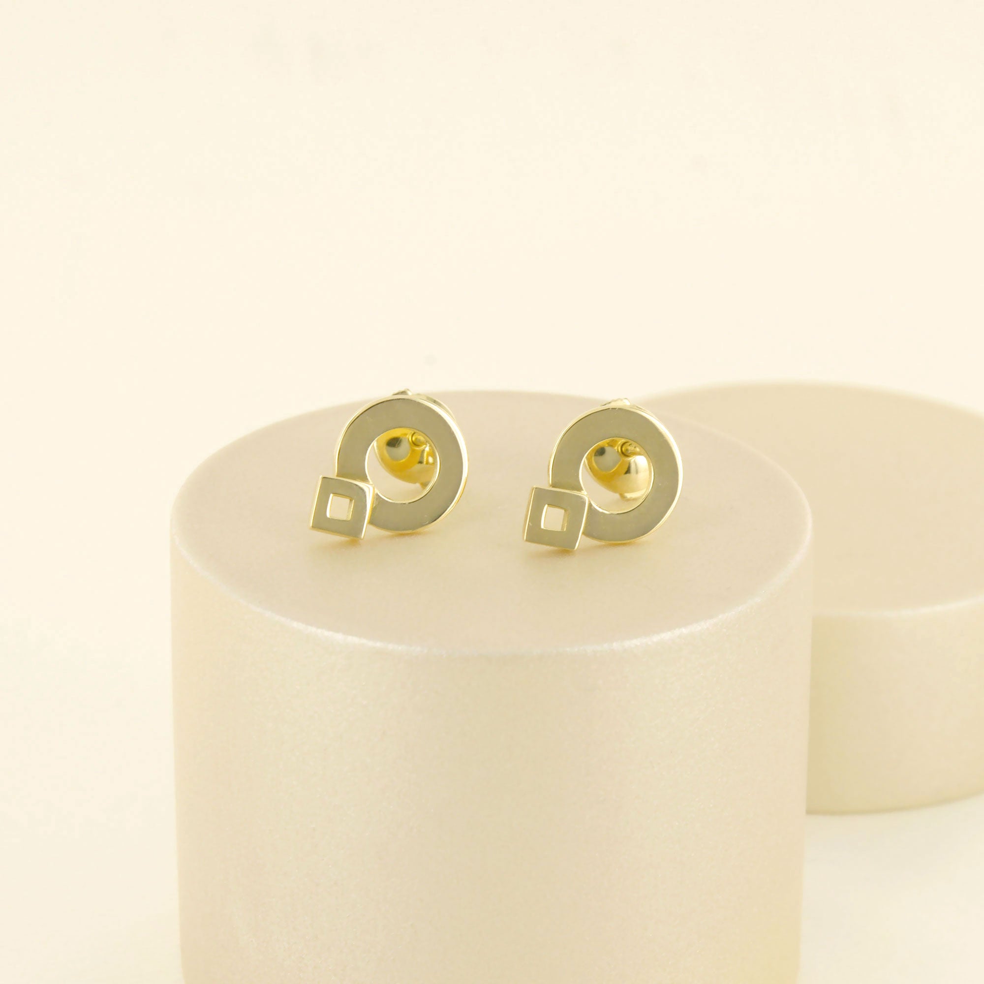 Boucles d'oreilles Signe Eclipse Labyrinthe en or jaune