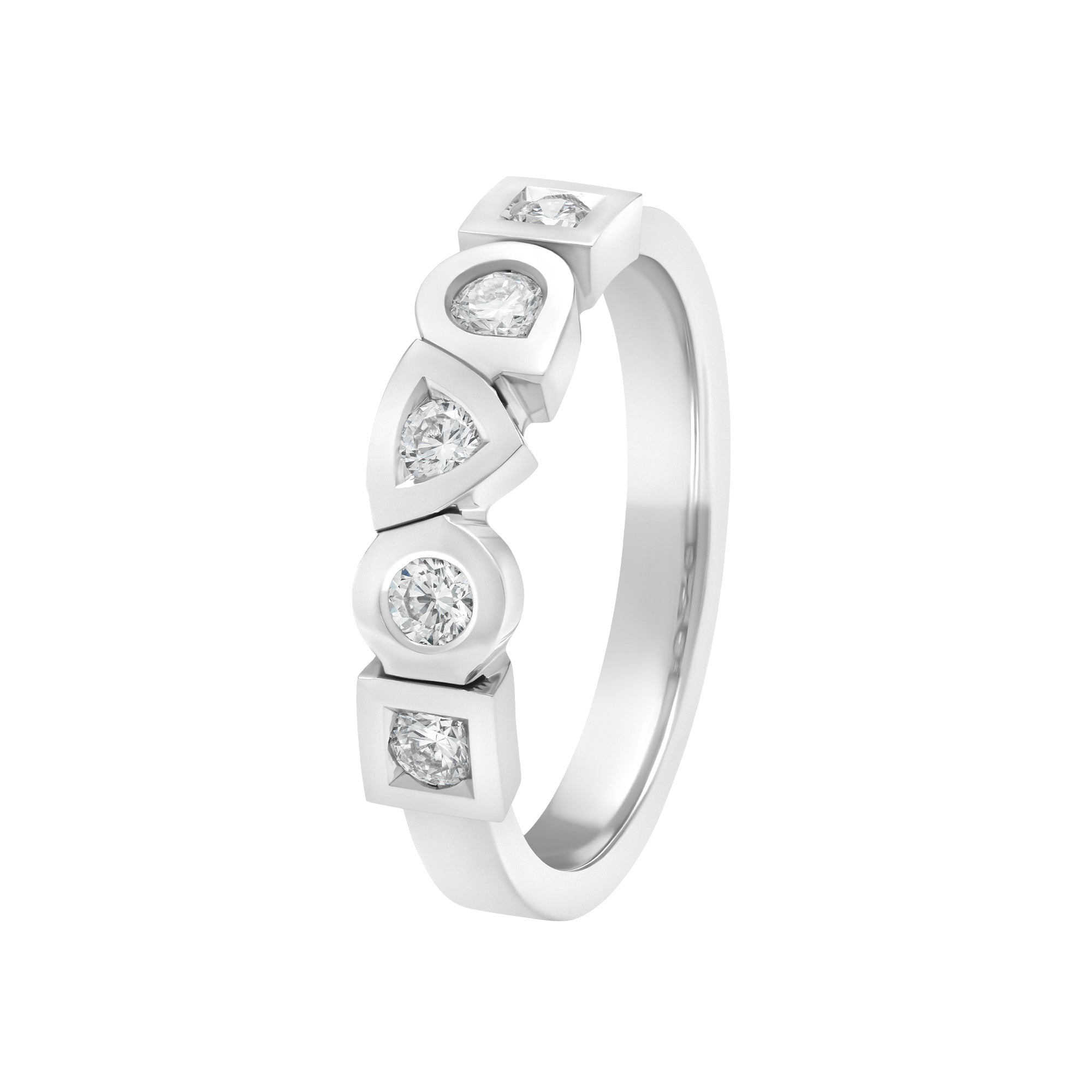 Alliance Alchimie small avec 5 diamants en or