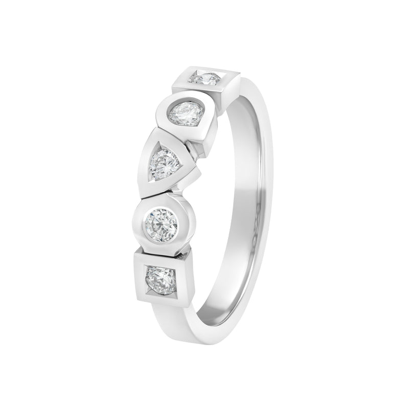 Alliance Alchimie small avec 5 diamants en or
