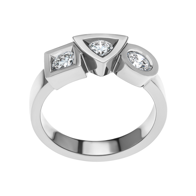Bague Alchimie Trilogie 0,70 carat Tournaire or et diamants