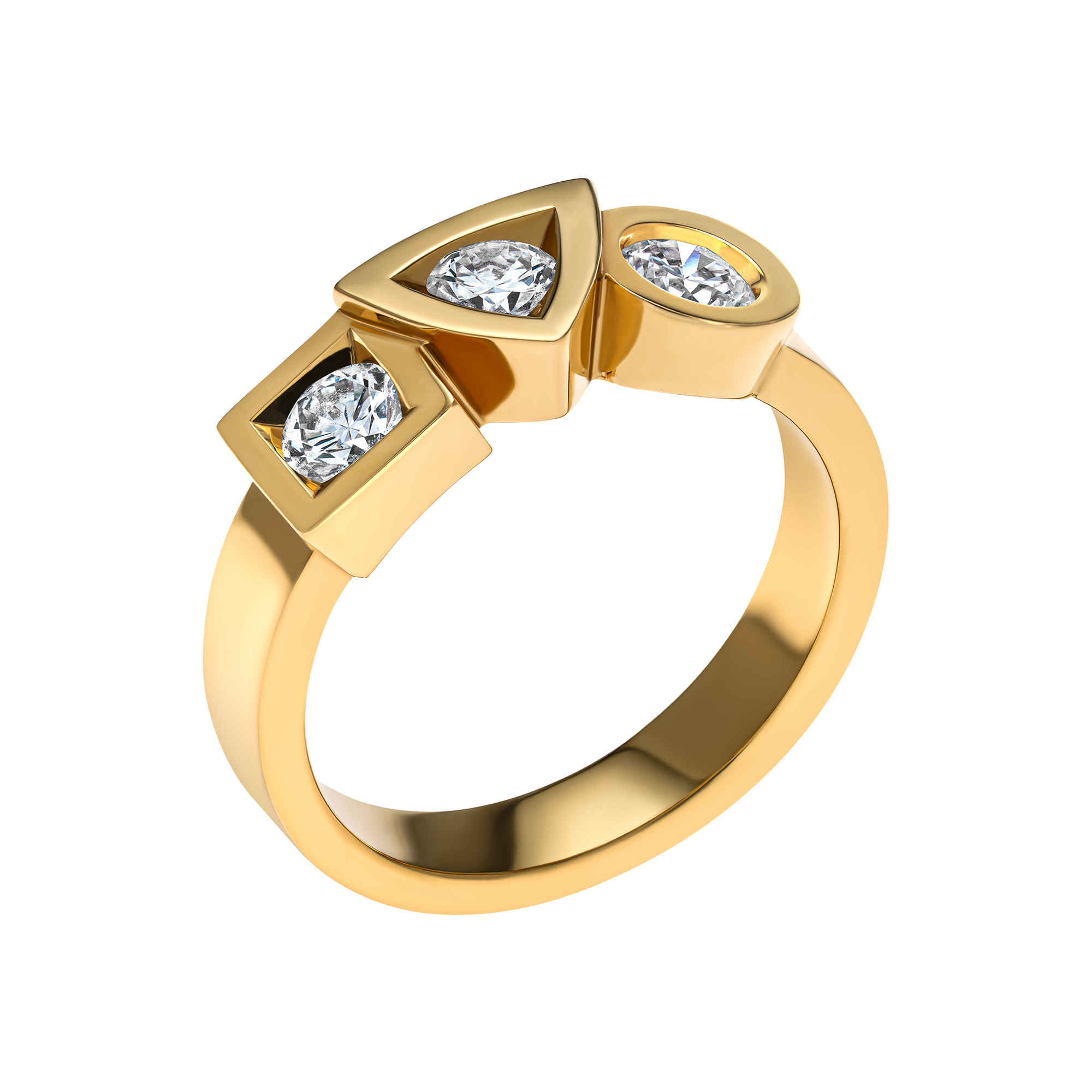 Bague Alchimie Trilogie 0,70 carat Tournaire or et diamants
