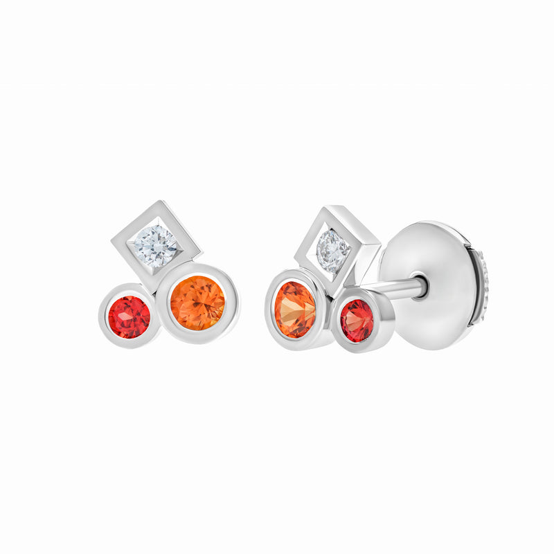 Boucles d'oreilles Marélie Trilogie Rouge