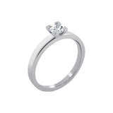 Bague Solitaire Tournaire 4 griffes diamant et or