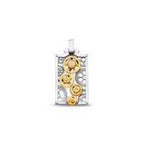 Engrenages Rectangle pendant in white and yellow gold