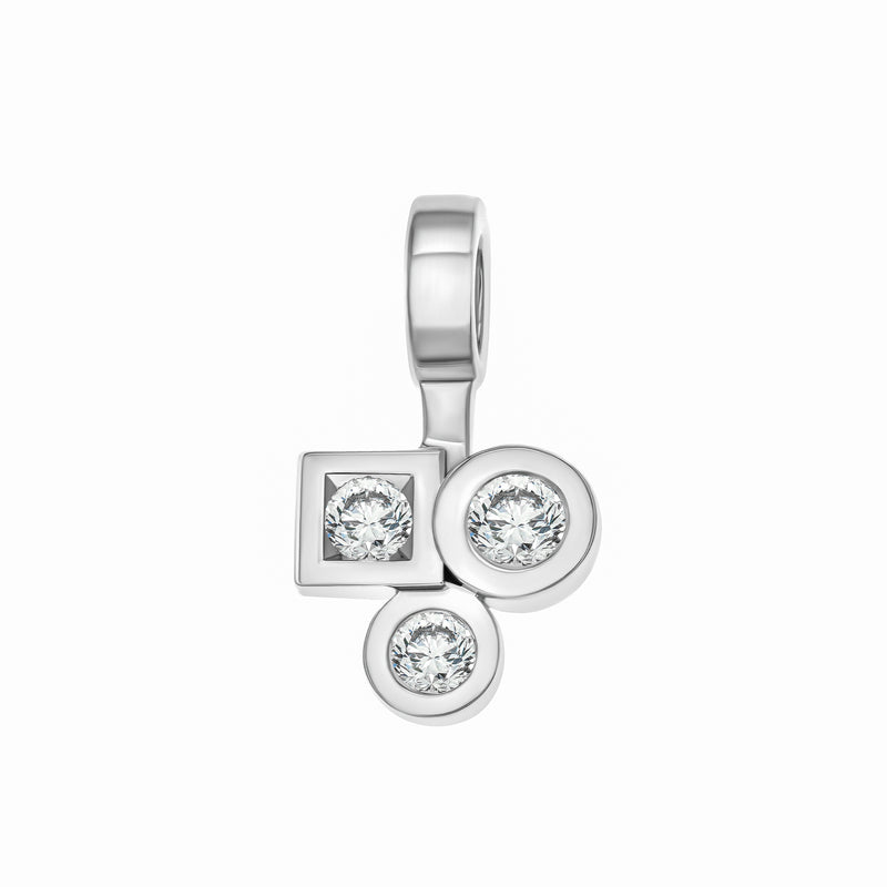 Pendant Marélie trilogy  medium diamonds in gold Tournaire