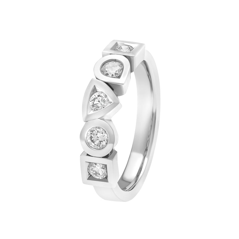 Alliance Alchimie medium avec 5 diamants en or