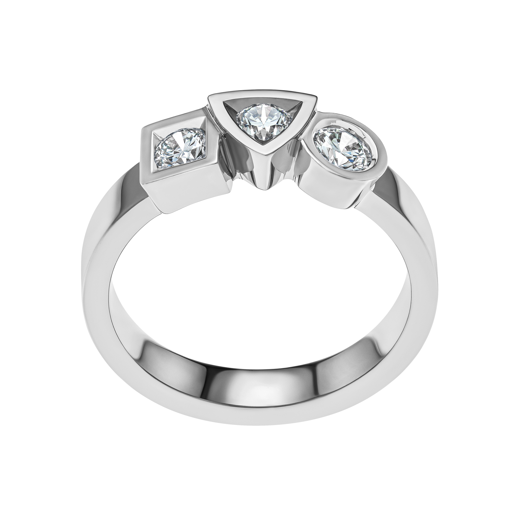 Ring Alchimie trilogy  0.50 carat Tournaire gold and diamonds