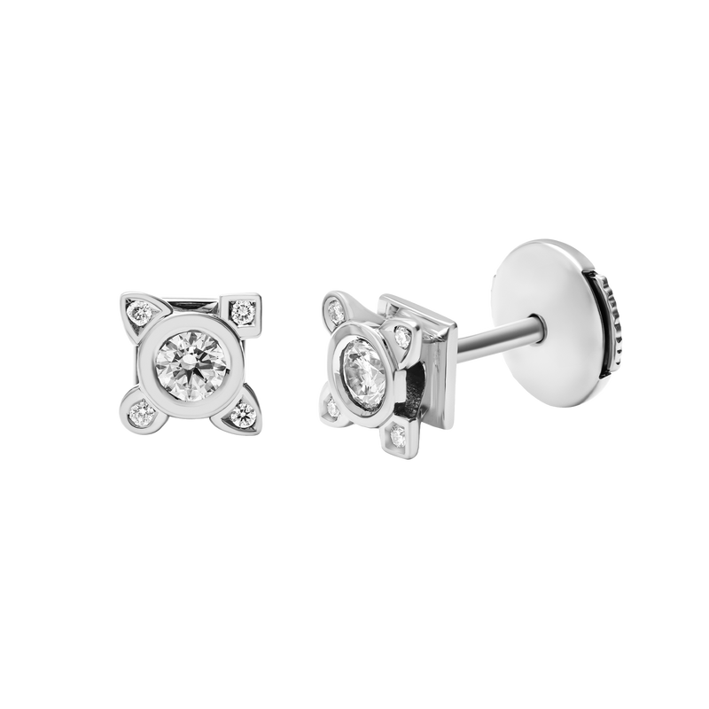My Little White Stone gold and diamond earrings