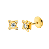 My Little White Stone gold and diamond earrings