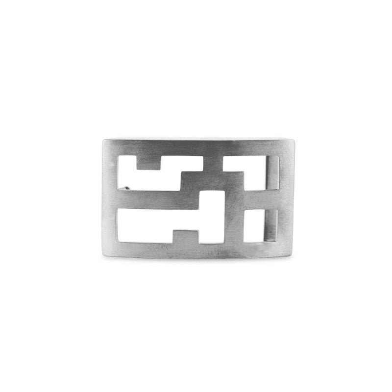 Boucle de ceinture Château ajouré en argent