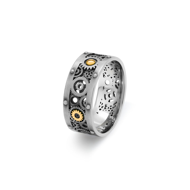 Engrenages Large gold ring