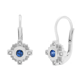 Boucles d'oreilles en or saphir bleu et diamants Esther