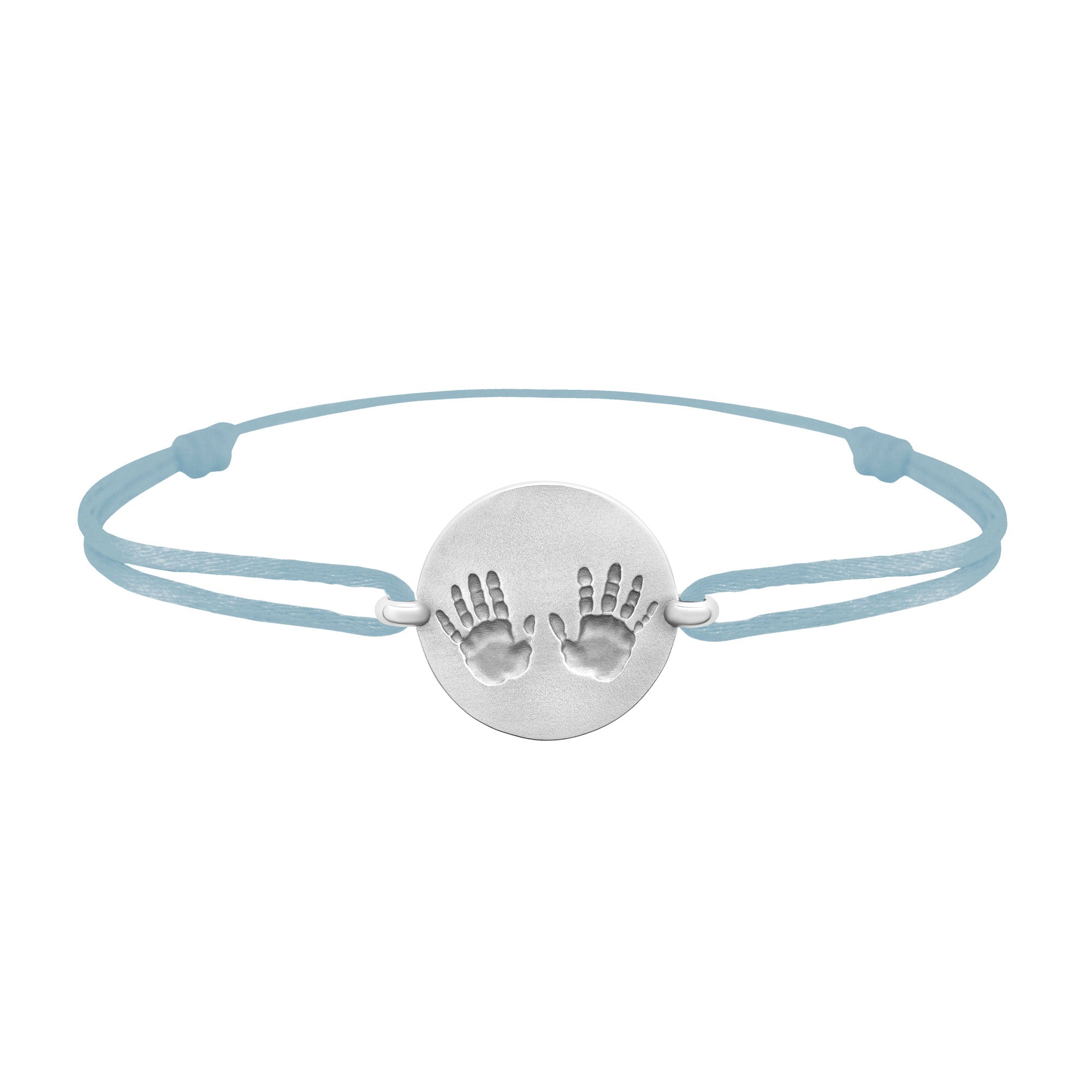 Bracelet lien empreintes mains en argent
