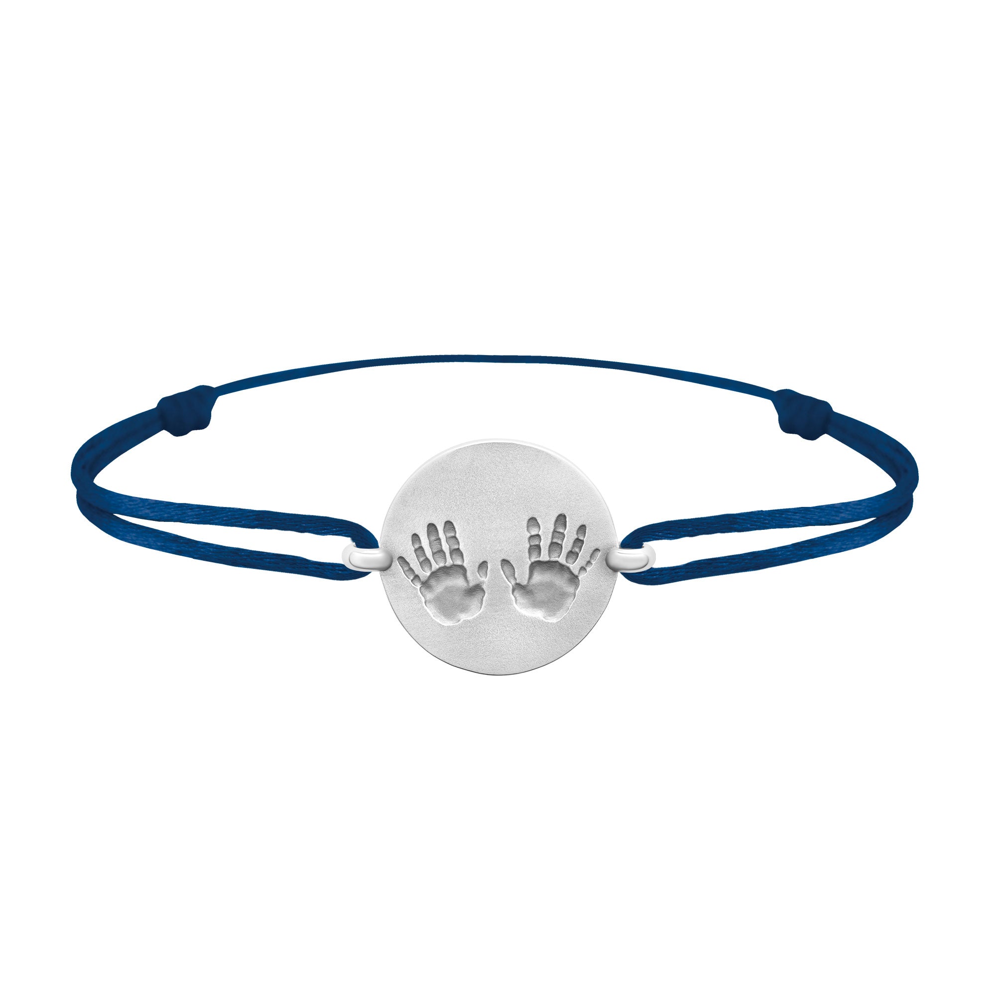 Bracelet lien empreintes mains en argent