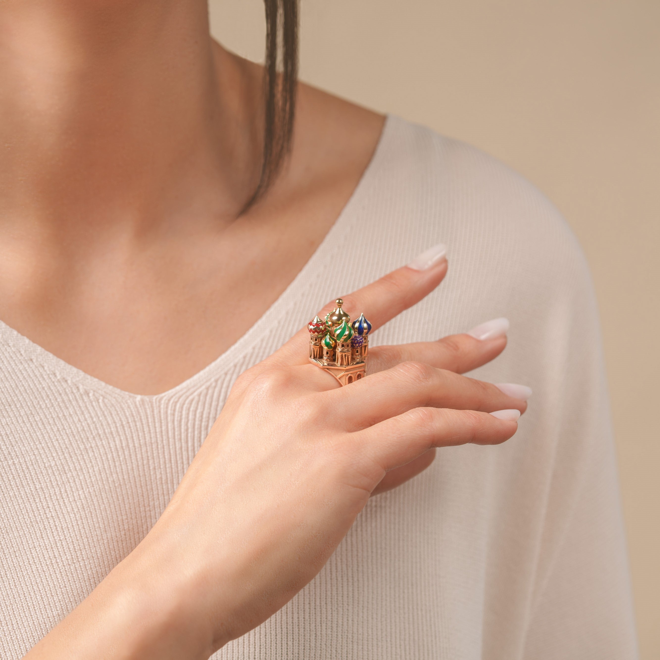 Bague architecture Moscou en or Tournaire