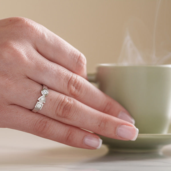 Bague Trilogie Sens 0,30 carat Tournaire or et diamants
