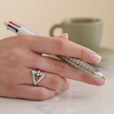 Bague Triangle Trilogie Alchimie Argent