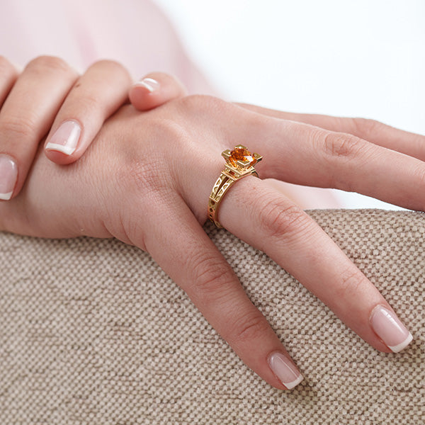 Bague French Kiss citrine en or