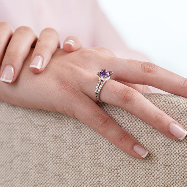 Bague French Kiss améthyste en or
