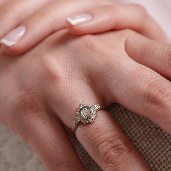 Bague Esther diamant 0,20 ct et diamants