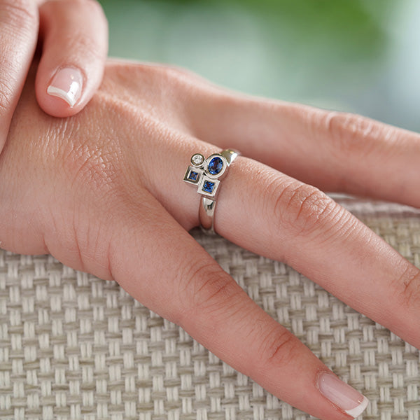 Bague Marélie XS A4 en or, diamant et saphirs