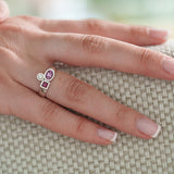 Bague Marélie small rose en or, diamant, saphir et rubis