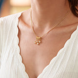 Pendentif Guirlande Carré long diamant en or