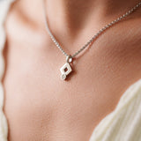 Pendant signe Losange small diamond in gold Tournaire