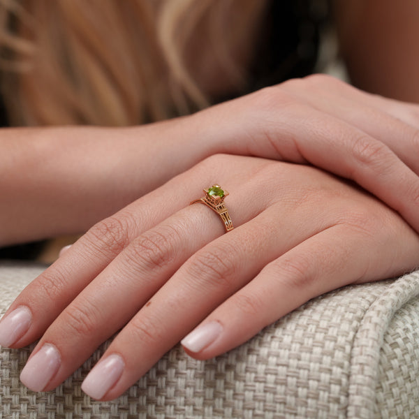 Bague French Kiss en or et Peridot vert 5 mm