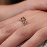 Bague French Kiss en or et Citrine orange 5 mm et diamants