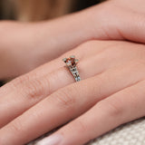 Bague French Kiss en or et grenat rouge 5 mm et diamants