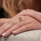 Bague French Kiss en or et Améthyste violette 5 mm et diamants