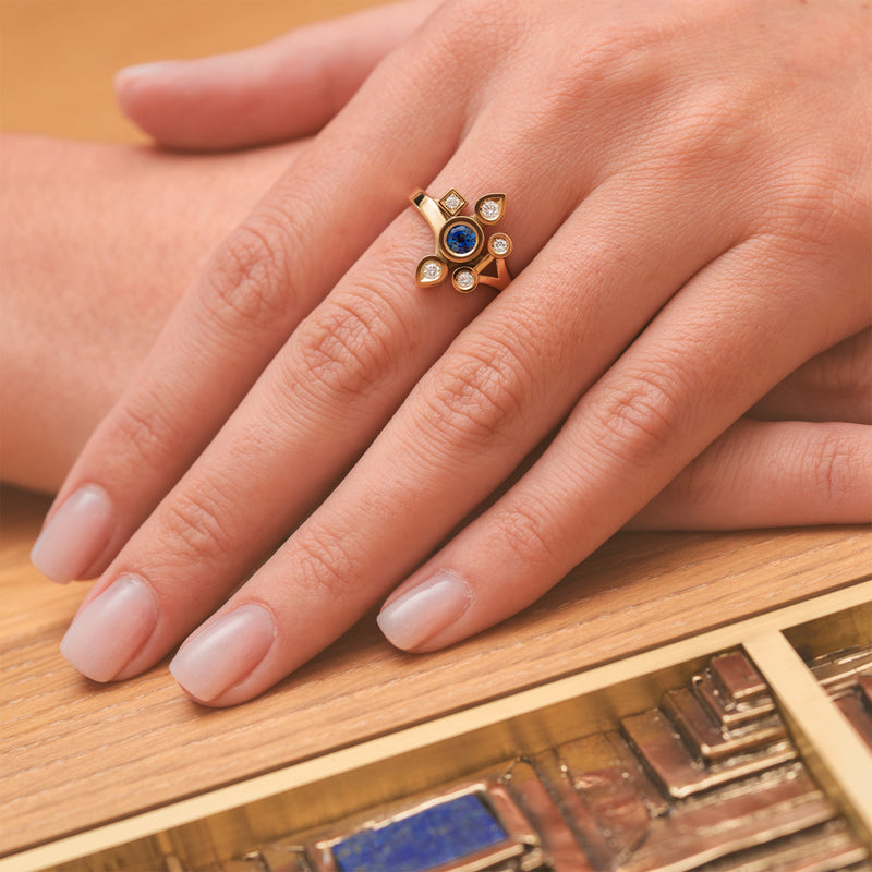 Bague Daisy medium saphir et diamants