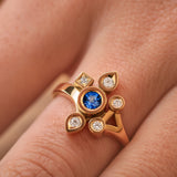 Bague Daisy medium saphir et diamants