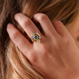 Bague Daisy large saphir et diamants
